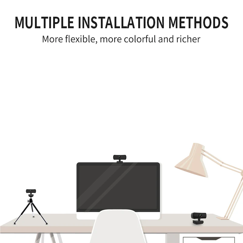 New-2K كاميرا ويب USB HD كاميرا الكمبيوتر كاميرا ويب الكمبيوتر مع غطاء الخصوصية للبث المباشر/مكالمات الفيديو/عمل المؤتمر