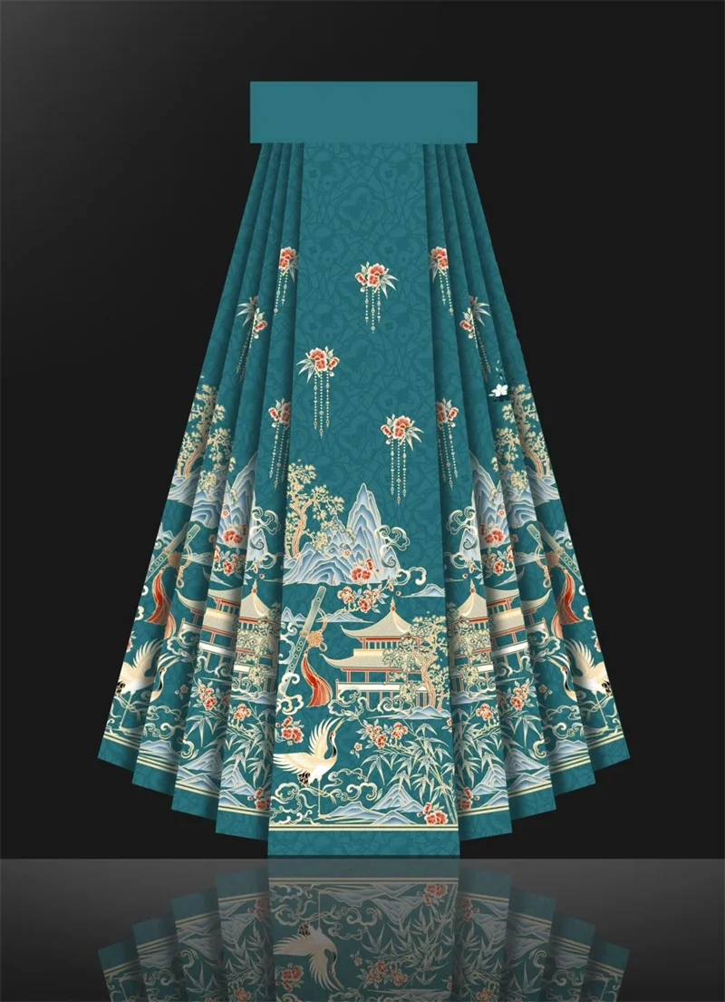 Woman clothing Skirts for women  Xianhe Linming Printing and Dyeing Horse Face Skirt Ming Hanfu Chinese Horse Face Skir Style