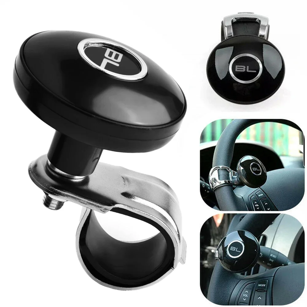 Knob Ball Assister Spinner Aid Power Black Handle Metal+ABS Truck Steering Wheel 1 Pcs 100% Brand New High Quality