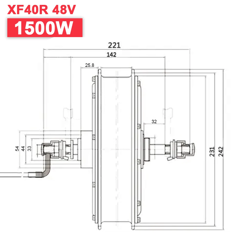 MXUS XF40 36V 1500W Wheel Hub Motor 48V Electric Bike Motor  Brushless Geared Motor E-bike Motor Freewheel Rear