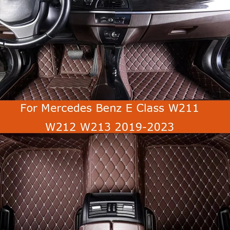 Custom Car Floor Mats For Mercedes Benz E Class W211 W212 W213 2019-2023 Interior Accessories Artificial Leather