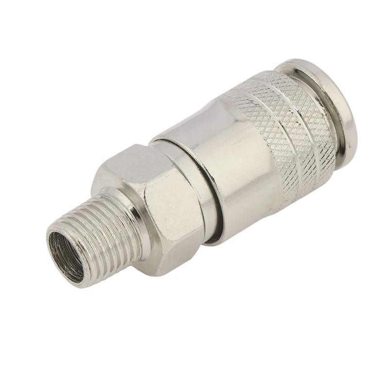 Fasten Your Air Tools with G1/4 Male Thread Adaptor; EU Standard Quick Connect Metal Pneumatic Fitting for Compressor