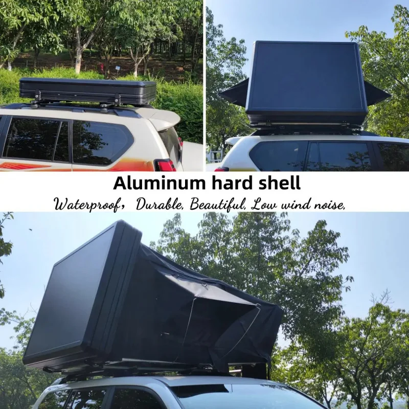 High Quality XL Size Waterproof Aluminum Automatic Hard Shell Rooftop Tent with Annex Fit 4 Person Car Outdoor Camping