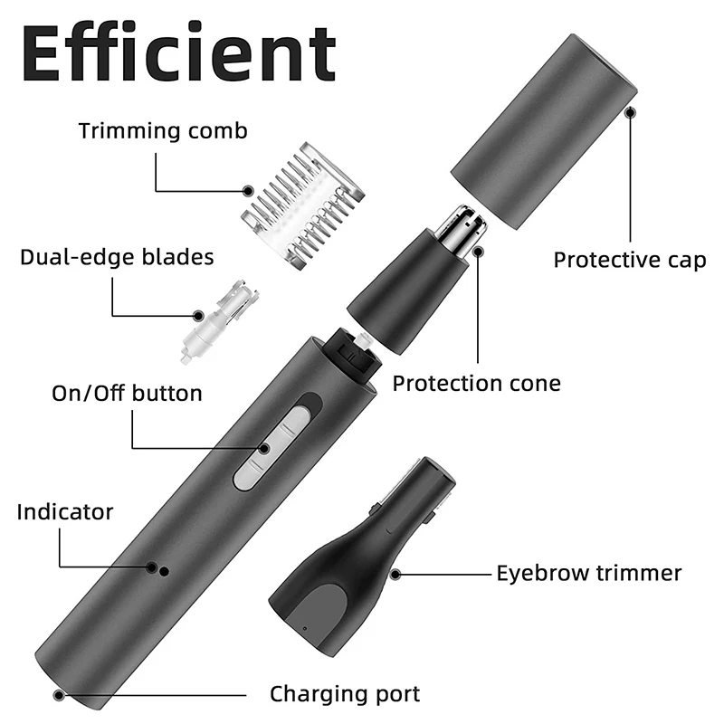 Xiaomi Electric Nose Ear Hair Trimmer for Men Painless Rechargeable Sideburns Eyebrows Beard 3 in 1 Hair Clipper Shaver 2025