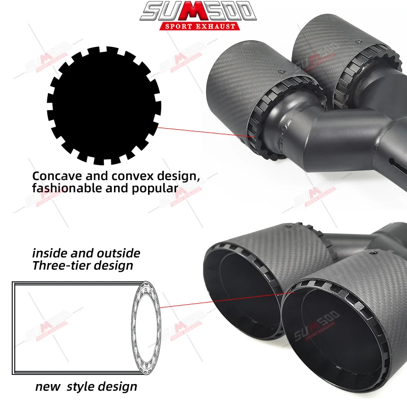 زوج واحد من تعديل النوع Y الجديد مناسب لرصاصة ذيل الحلق من ألياف الكربون من فولكس فاجن جولف باللون الأسود غير اللامع