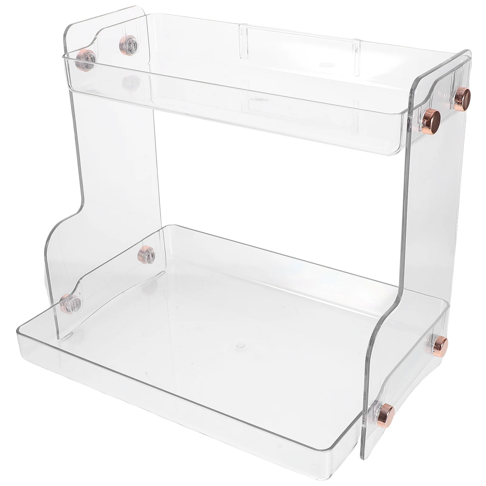 

Desktop Makeup Storage Rack White 2 Layers Bathroom Countertop ganizer Spice Rack Kitchen Shelf Toiletry Holder Desk Corner