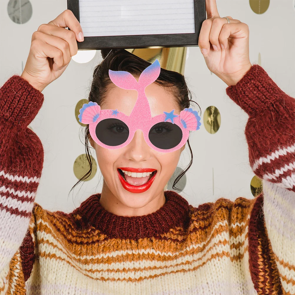Óculos de sol estilo havaiano, 2 peças, óculos de sol para festa, acessórios para fantasia de sereia, lembranças para festa de praia, adereços divertidos para cabine de fotos