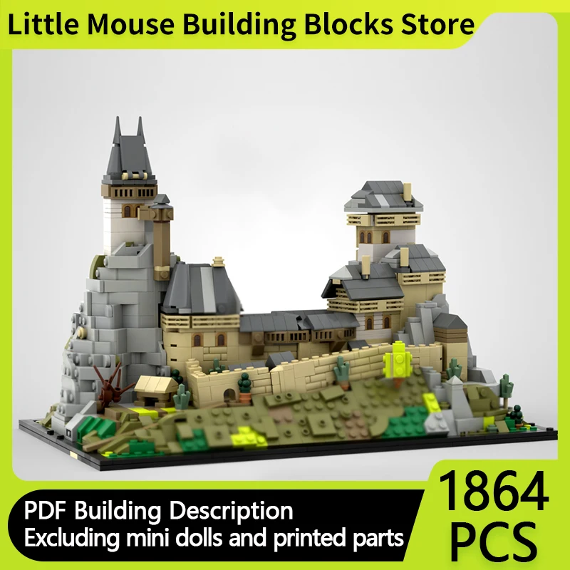 

Medieval Castle Model MOC Building Bricks Castle On The Stone Peak Modular Technology Gifts Holiday Assemble Children Toys Suit