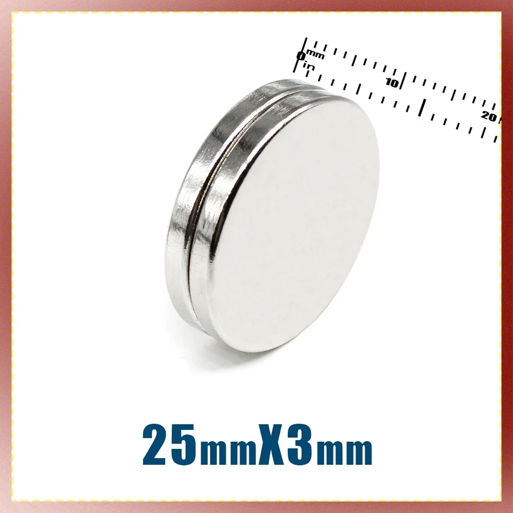 2/5/10/20/30 Stuks 25X3 Mm Ronde Zeldzame Aarde Neodymium Magneet 25Mm * 3 Mm Zoekmagneet Sterke 25X3 Mm Schijf Permanente Magneet 25*3 Mm
