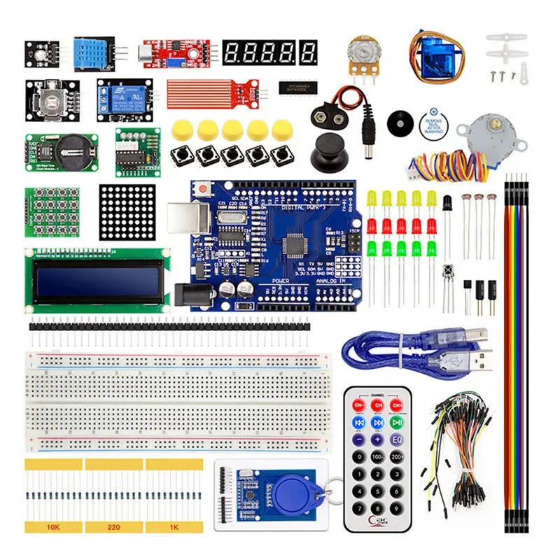 

UNO R3Learning Kit Starter Kit Stepper Motor Learning Kit RFIDThe kit is suitable forduino
