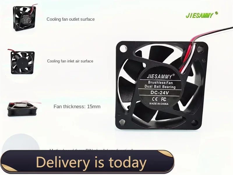 JIESAMMY 6015 DOUBLE BALL BEARING HIGH ROTATION 24V 0.11A FREQUENCY CONVERSION ALARM FUNCTION 6CM COOLING FAN60*60*15MM