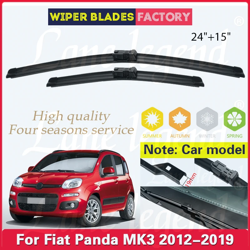 

Wiper Front Wiper Blades For Fiat Panda MK3 2012-2019 Windshield Windscreen Clean Window Car Rain Brushes 24"15" Car Accessories