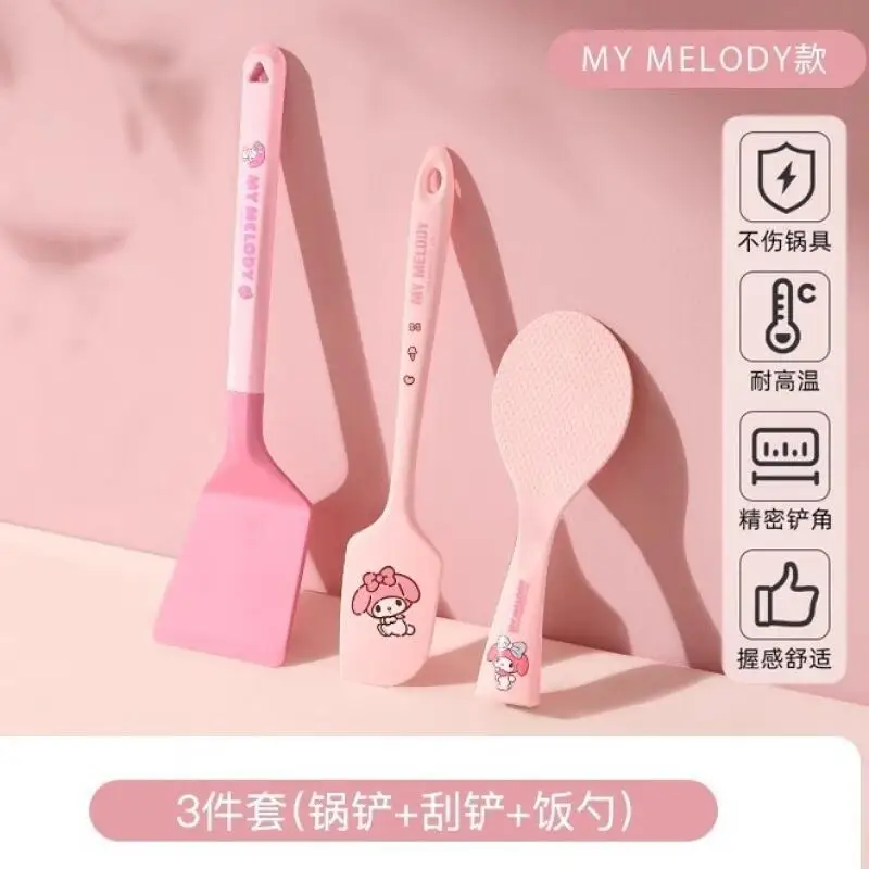 

Горячая кухонная утварь Sanrio My Melody Kawaii, модная кухонная лопатка в стиле аниме, ложка для риса, высокая термостойкость, не деформирующийся, новый