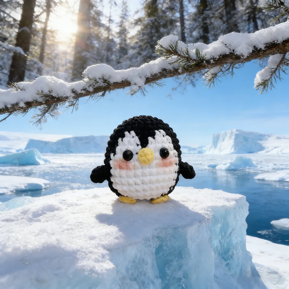 Penguin Crochet Material Set, Adorable Crochet Plush Toy Kit, Birthday Present, Beginner Crochet Kits, Amigurumi Kit