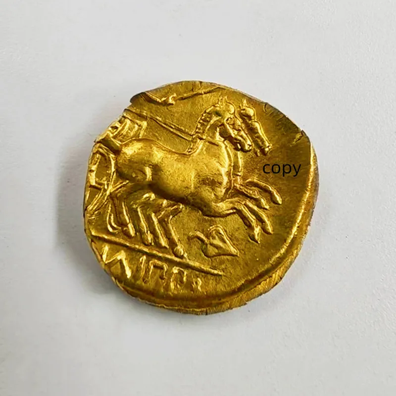 Vintage Original Greek Gold Coin Collection World Wonders Items for Coins King Home Décor Foreign Copy - Detail 1