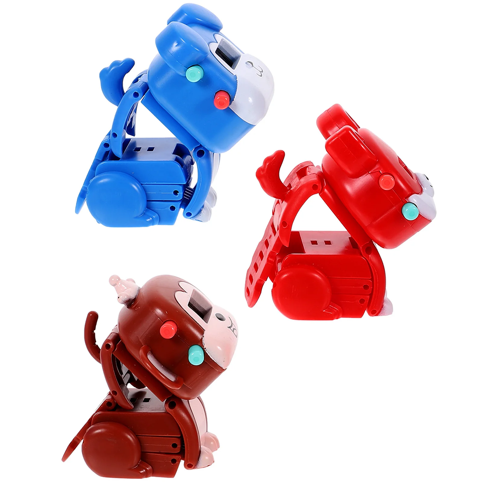 3Pcs Pet Shaped Electronic Watch Deformable Design Lightweight Wristwatch Gift for Pet Design Watch