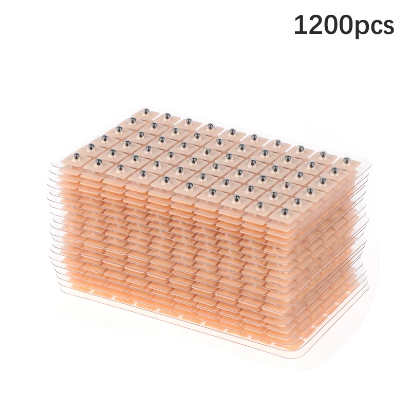 1200Pcs Relaxation Ear Stickers Therapy Needle Patch Ear Acupuncture Needle Ear Massage Care Auriculotherapy Vaccaria Seeds Kit