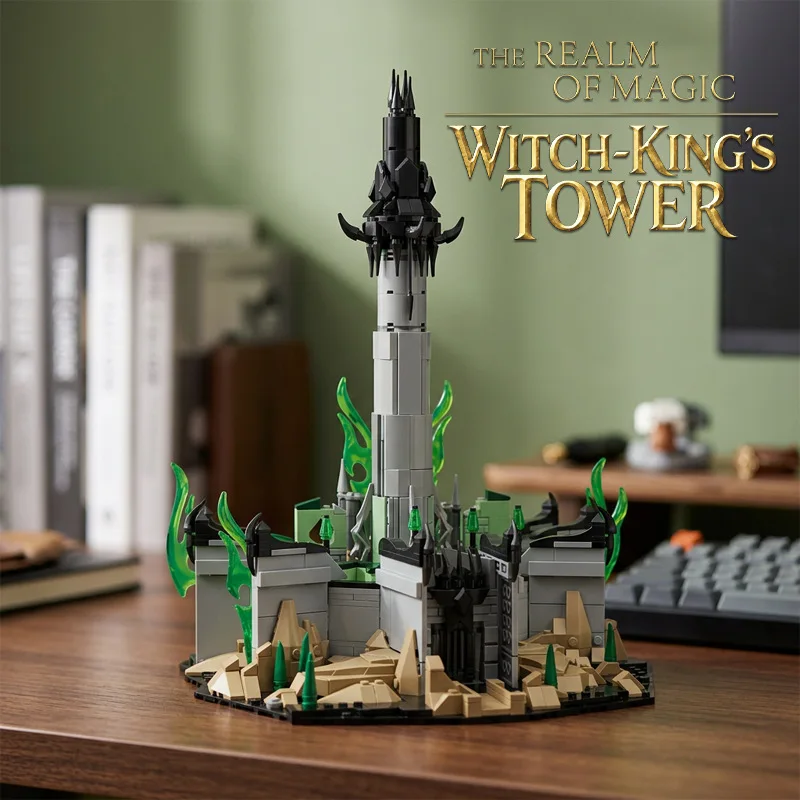 1076PCS Creative Realm Ofmagic Witch-king's Tower Building Block Street View House DIY Bricks Toys Gift For Kids Desk Home Decor