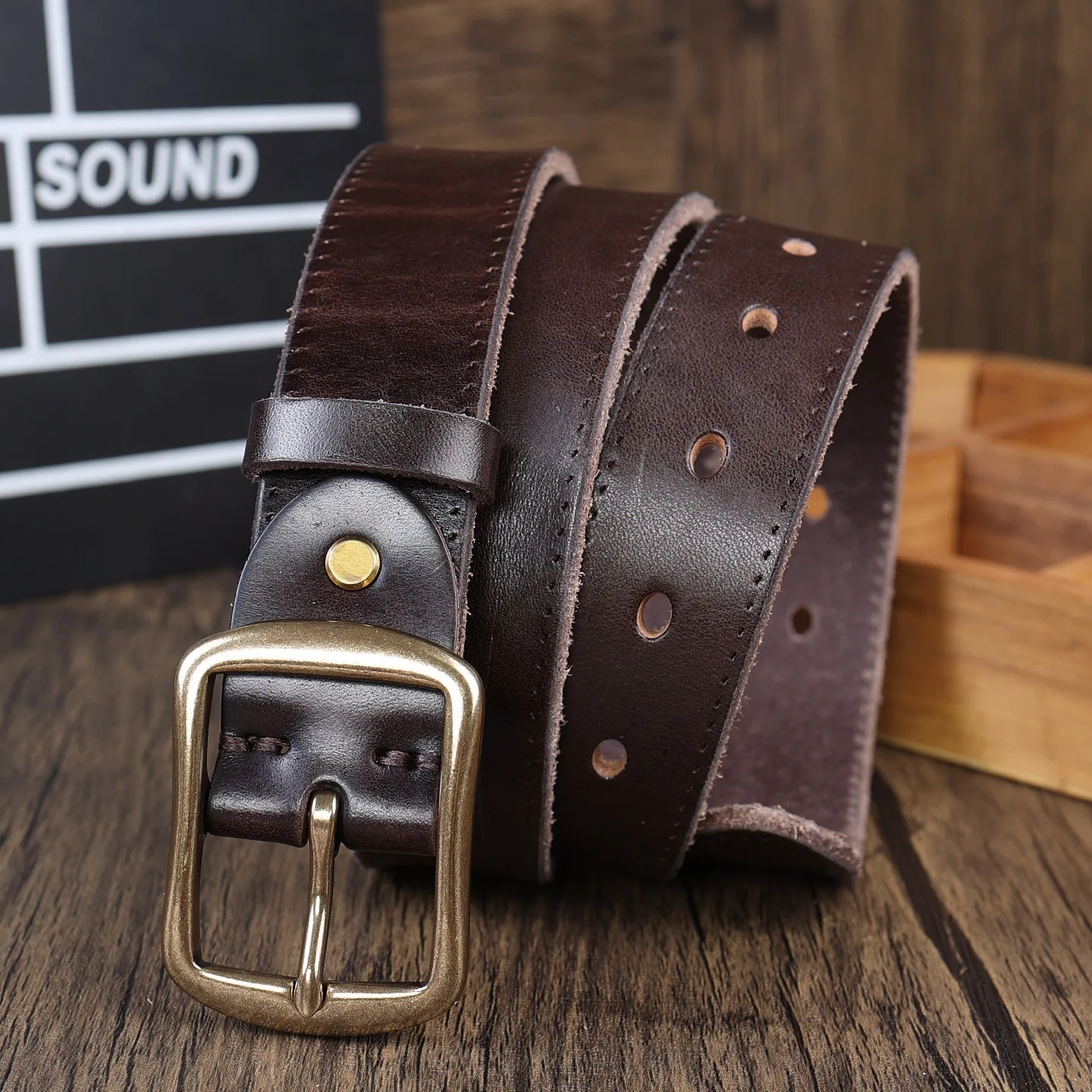 

Мужской ремень из натуральной кожи из натуральной телячьей кожи, повседневный ремень для брюк с игольной пряжкой, мужской модный ретро универсальный ремень ручной работы из воловьей кожи