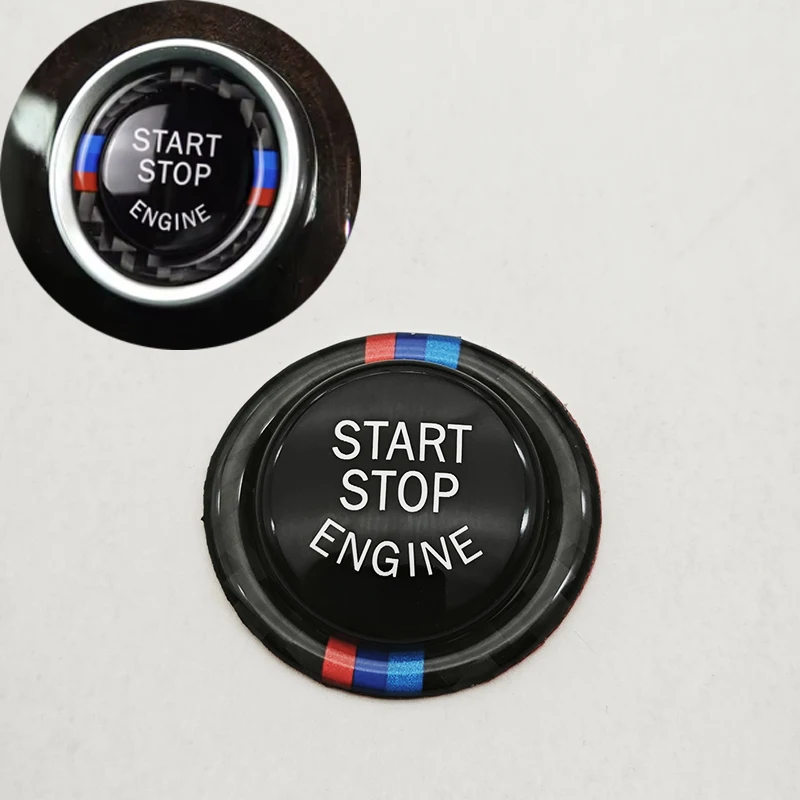 

Кнопка запуска двигателя автомобиля, замена крышки переключателя, наклейка на кольцо для BMW E90 E92 E93 320i, аксессуары для автостайлинга интерьера