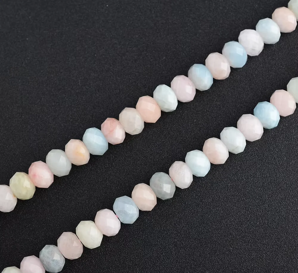 1 strands 7x10mm Morgan aquamarina Colorful Abacus Stone Beads Rondelle Round Loose Beads 15 Inch