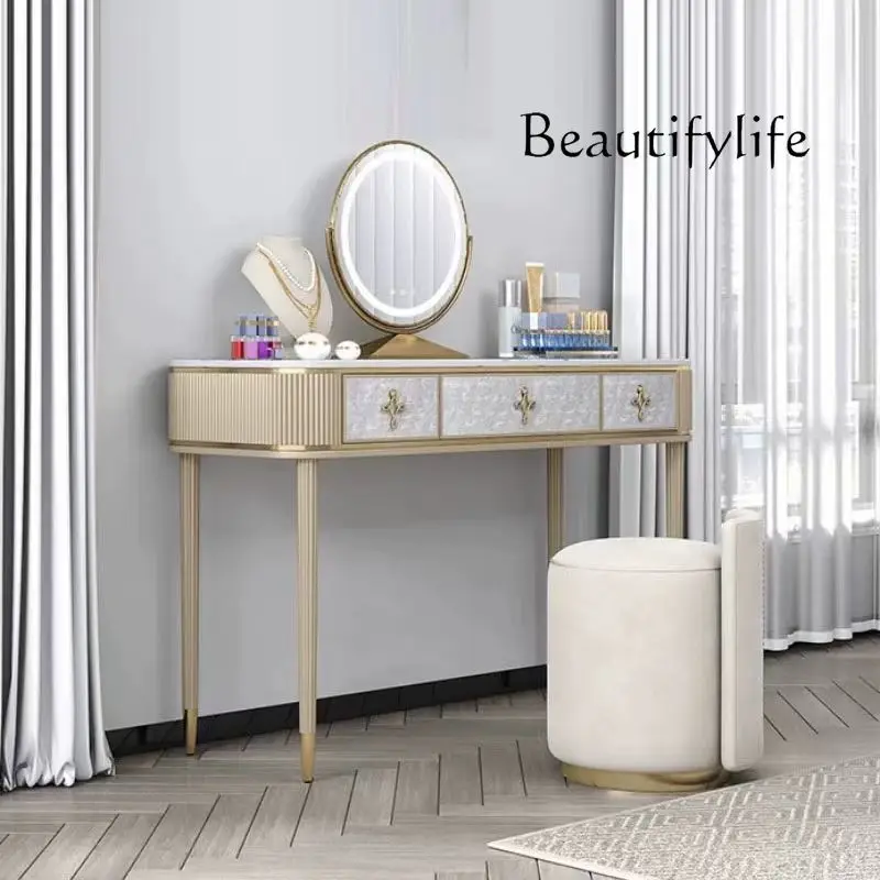 American Cream Shell Household Minimalist Solid Wood Dressing Table