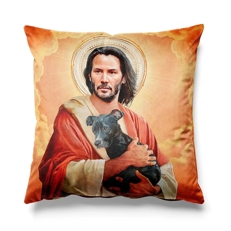 Aertemisi 18'' x 18'' Keanu Reeves Square Throw Pillow Cushion Covers Cases Pillowcases 45cm x 45cm