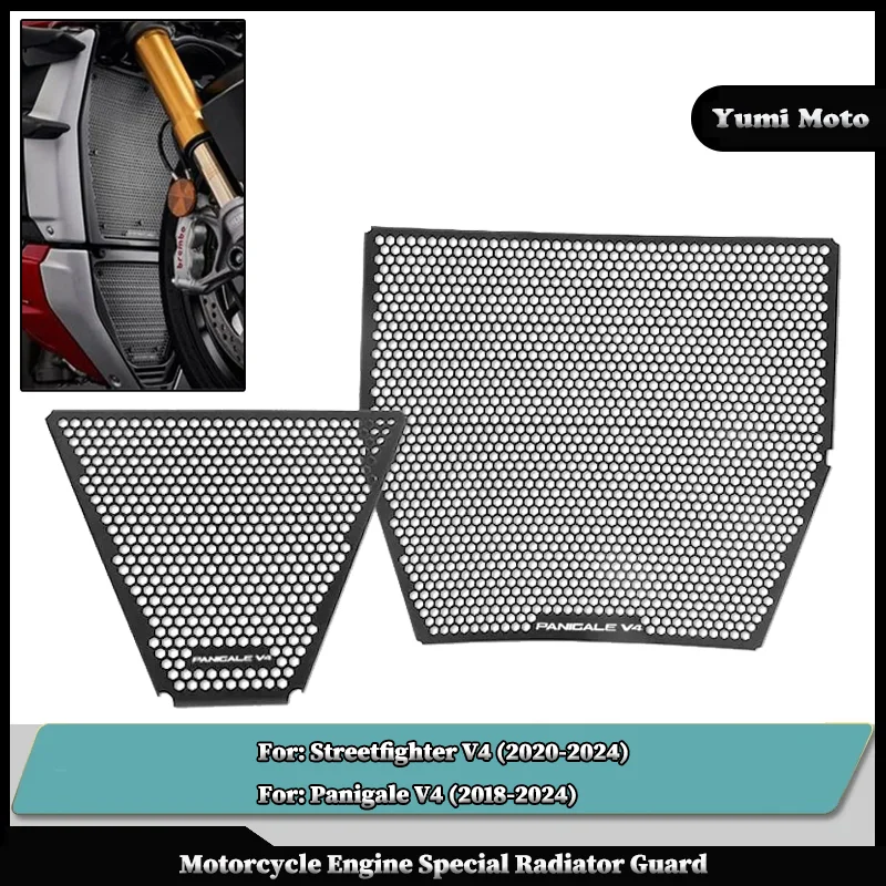 

For DUCATI Streetfighter V4 V4S Panigale V4 2020-2024 Motorcycle Radiator Grille Cover Guard Stainless Steel Protection Protetor