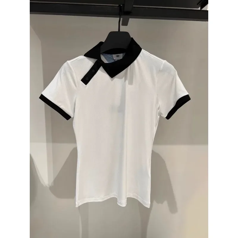 

Korean Original Single Golf Summer New Women's Solid Color Sports Casual Short Sleeved Top Versatile Shorts