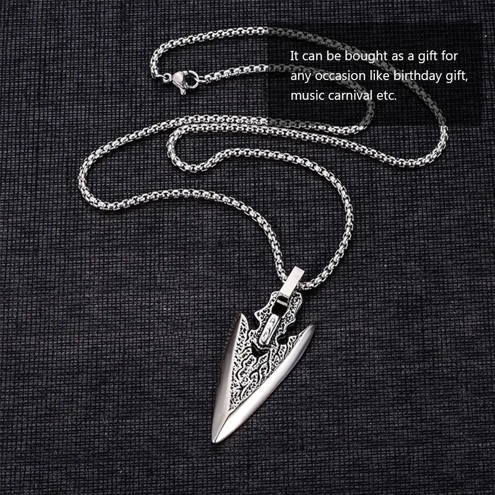 1Pcs Titanium Steel Necklace Sword Pendant for Men Lightweight Elegant Creative Chain Fashion Punk Style Daily Outgoing Party