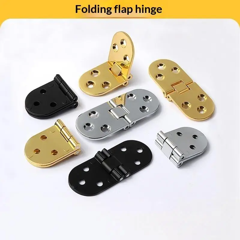 1pcs 180 Degree Foldable Flap Screw On Hinge Folding Table Cabinet Door Rounded Corner Hinge For Furniture Hardware Supply