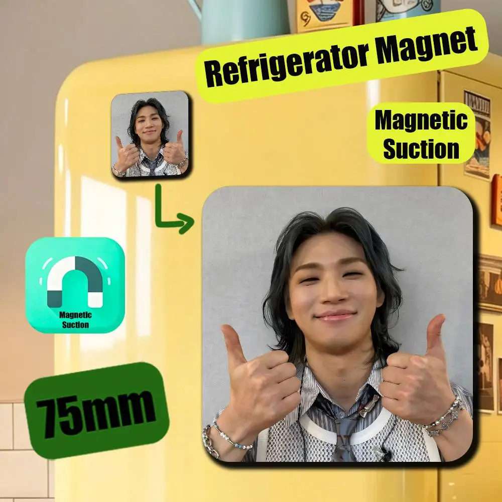 For Kang Daesung Refrigerator Magnets Metal Icebox Cabinet Custom Fridge Magnetic Card Cover