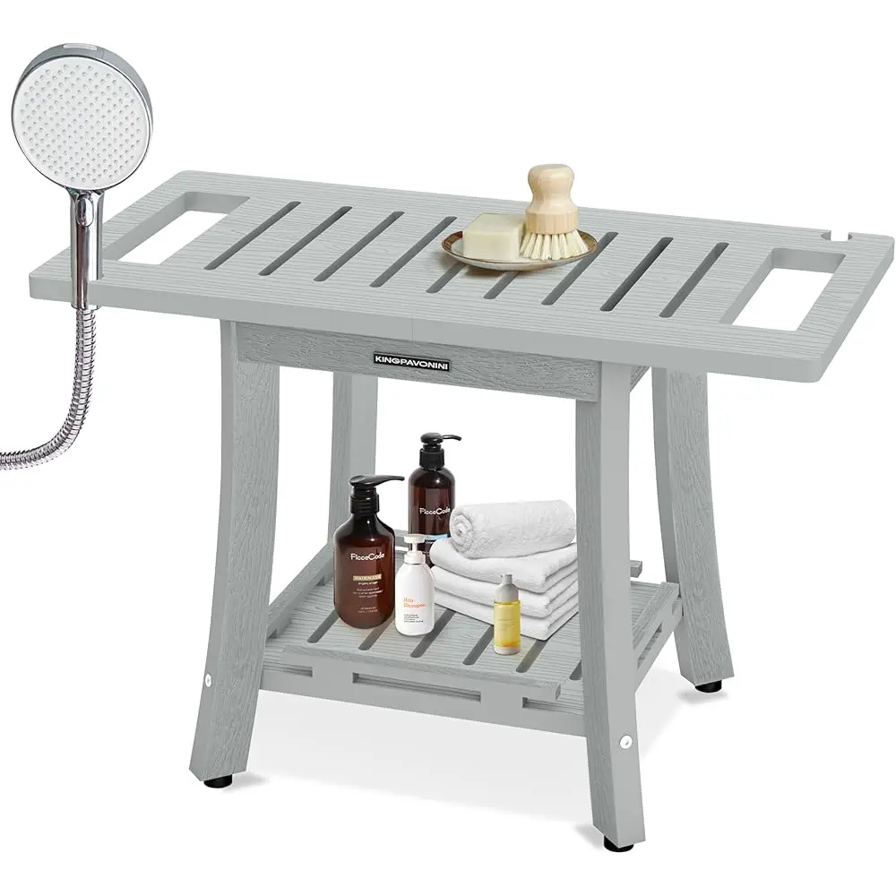 

Hdps Shower Benches For Inside Shower To Sit On, Waterproof Shower Stool For Shaving Legs, Heavy Duty 450Lbs Shower Seat With