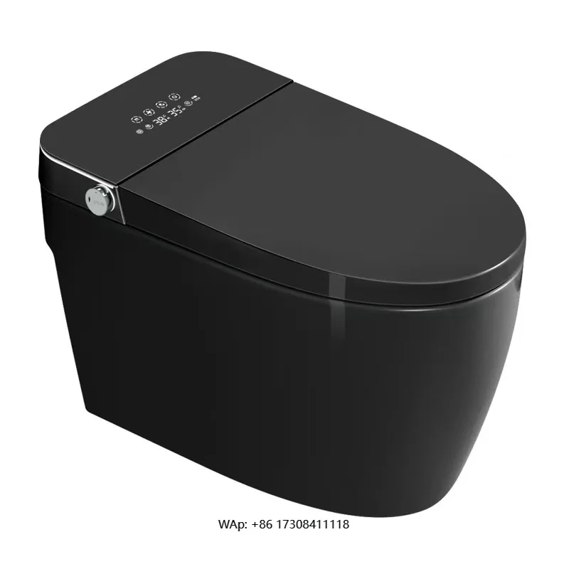 

Floor Smart Toilet Wall Hanging Ceramic WC Smart Black Toilets Intelligent Electric Lid Automatic Open Smart Wall Hung Toilet