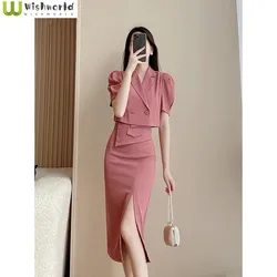 Summer Fashion Women's Set 2023 New Korean Edition Premium Small Dress Set Skirt Light Mature Style Slim Two Piece Set