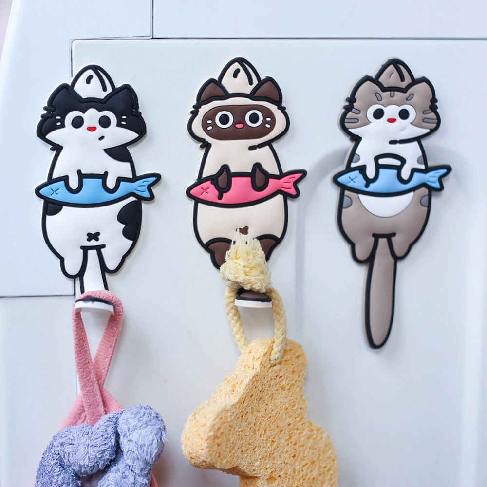 Cute Cats Tail Magnetic Refrigerator Sticker Hook, Bendable Tail Magnetic Hooks, DIY Home Refrigerator Decoration Hooks