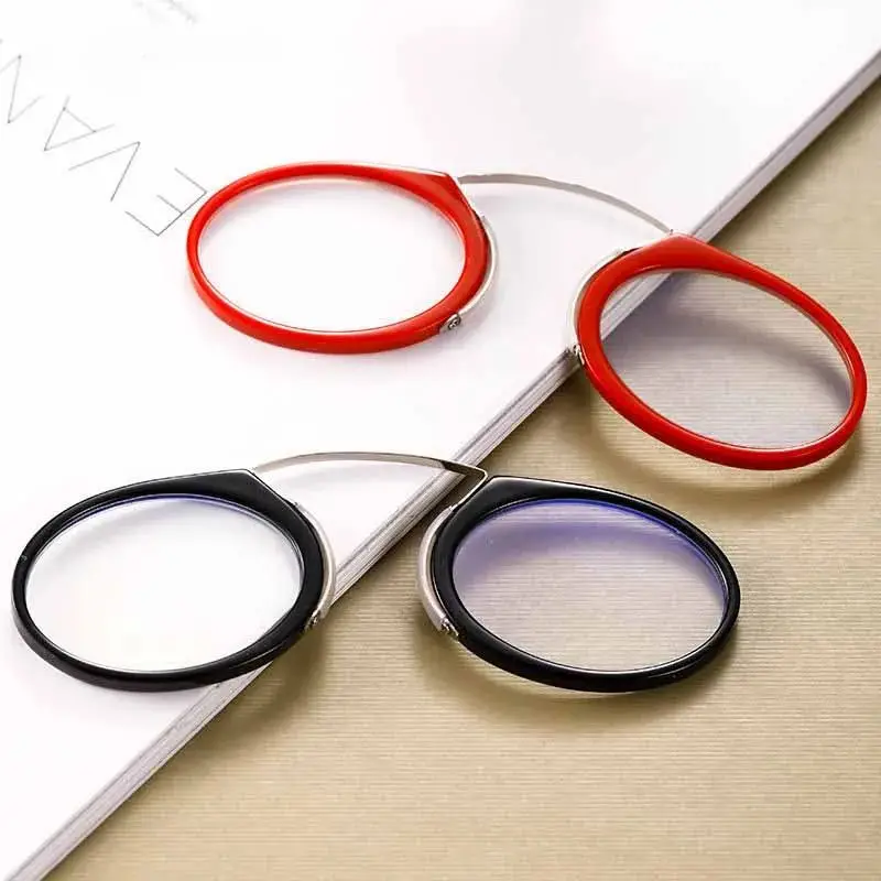 4 Stück tragbare Lesebrillen mit Clip-Nasenbügel für Herren, ultraleicht, ultradünn, presbyopische Brillen mit Original-Etui 1,0 1,5 – Detail 3