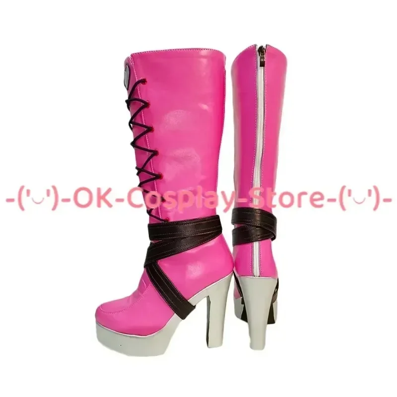 [Personnalisé] Draculaura Cosplay chaussures Anime jeu de rôle accessoires de déguisement Halloween carnaval fête bottes en cuir PU talon haut