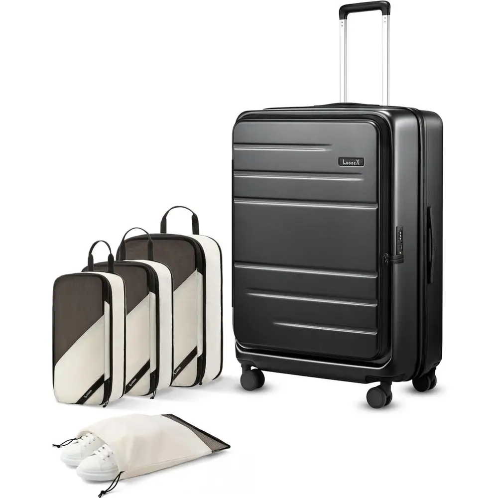 

Bigger 28 Inch 105L-115L Top Opening Checked Luggage With Travel Packing Cubes Bundle Travel Essentials Suitcase