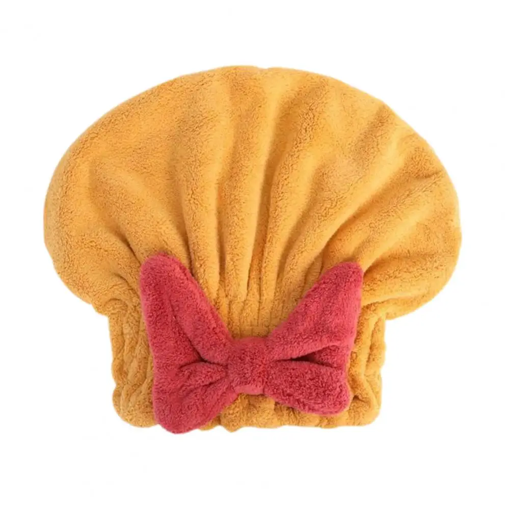 Coral Velvet Hair Towel Super Absorbent Hair Drying Hats with Big Bow Decor Set of 2 Lightweight for Quick for Home for Fast