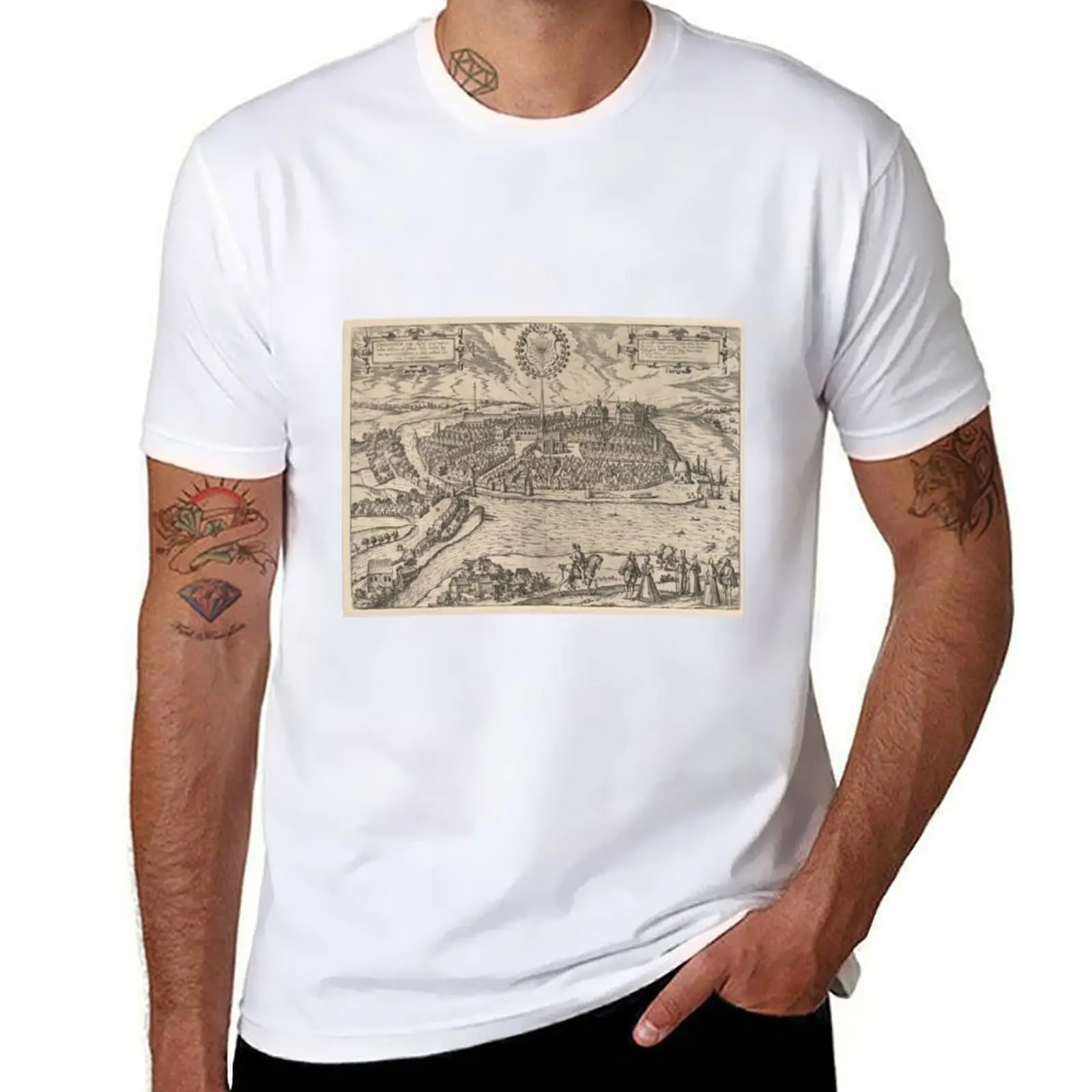 

Vintage Kiel Germany Map (1588) T-Shirt Soft Lightweight Cotton T-Shirt