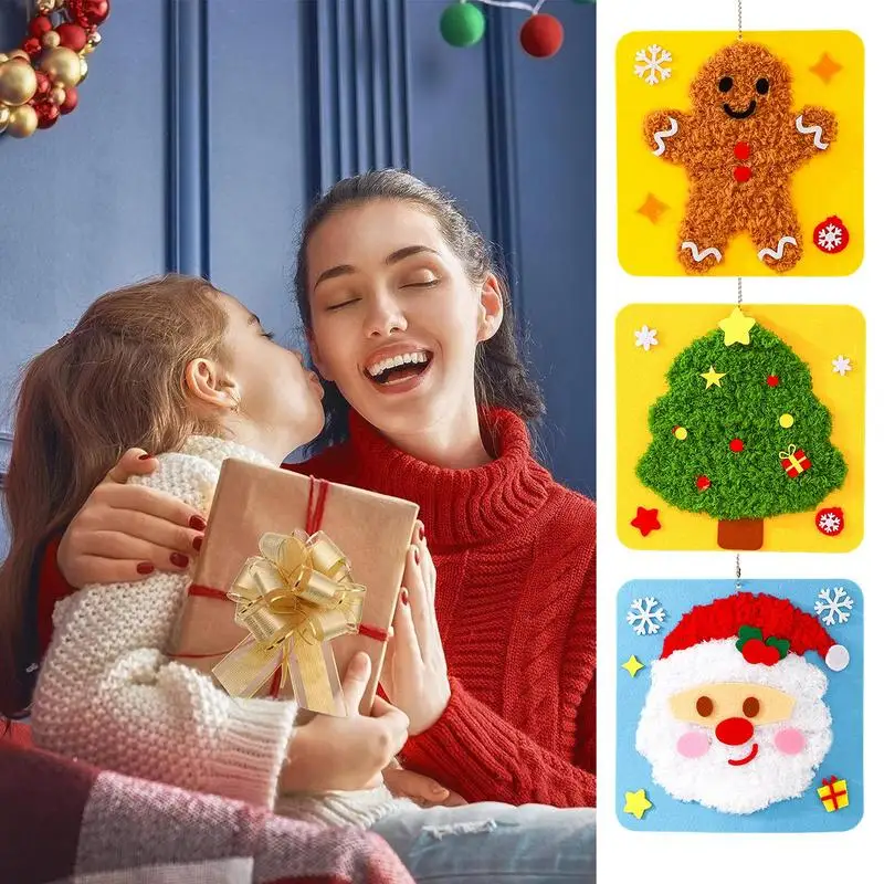 

Christmas Sewing Set Crafts Beginners Children Embroidery Toys Non-woven Sewing Set Crafts for Home Holiday Decoration