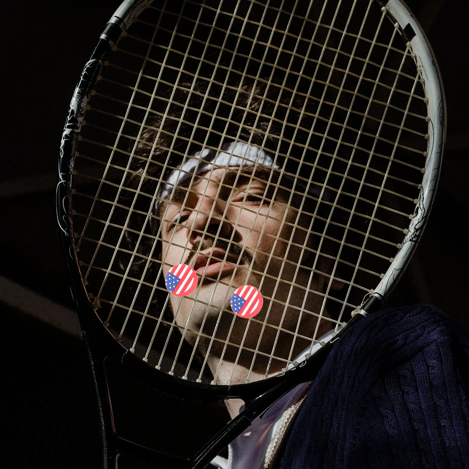 

6Pcs Silicone Racket Dampeners Featuring National Flag Art Tennis Vibration Absorber Shockproof Accessory for Improved Shot Feel