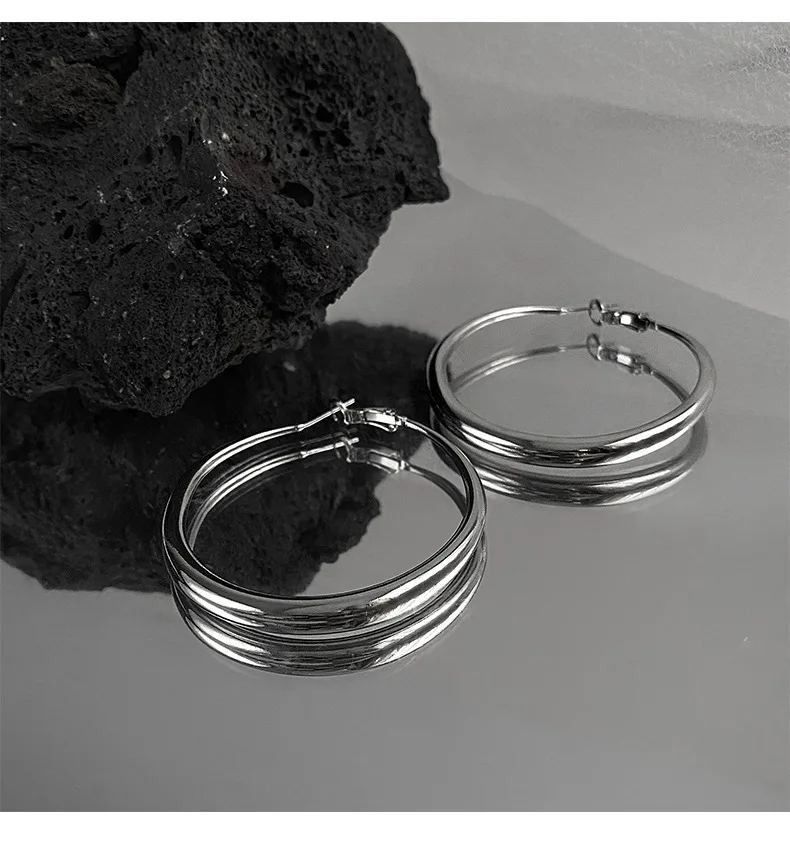 Fashion Exaggerated Big Circle Hoop Earrings for Women Statement Jewelry Smooth Circle Earrings Femme Boucles D'oreilles - detail 4