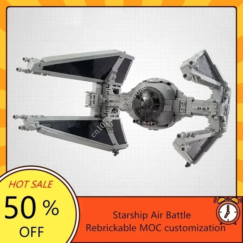 741PCS MOC Space Battle TIE Interceptor Model DIY Custom Assembly Puzzle Kit Technology Creative Assembly Toys for  Gifts