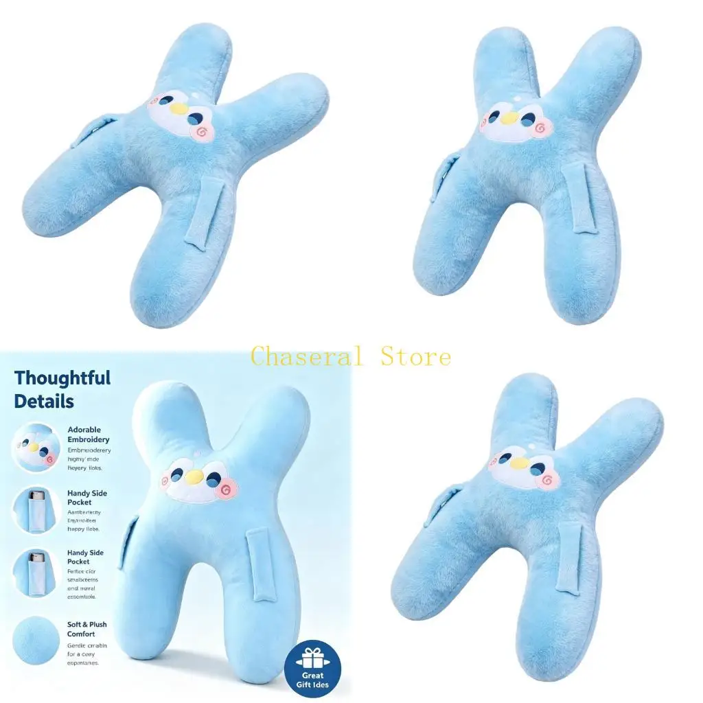 E7CE Cotton Fabric Neck Cushion with a Soft Filled Character Design