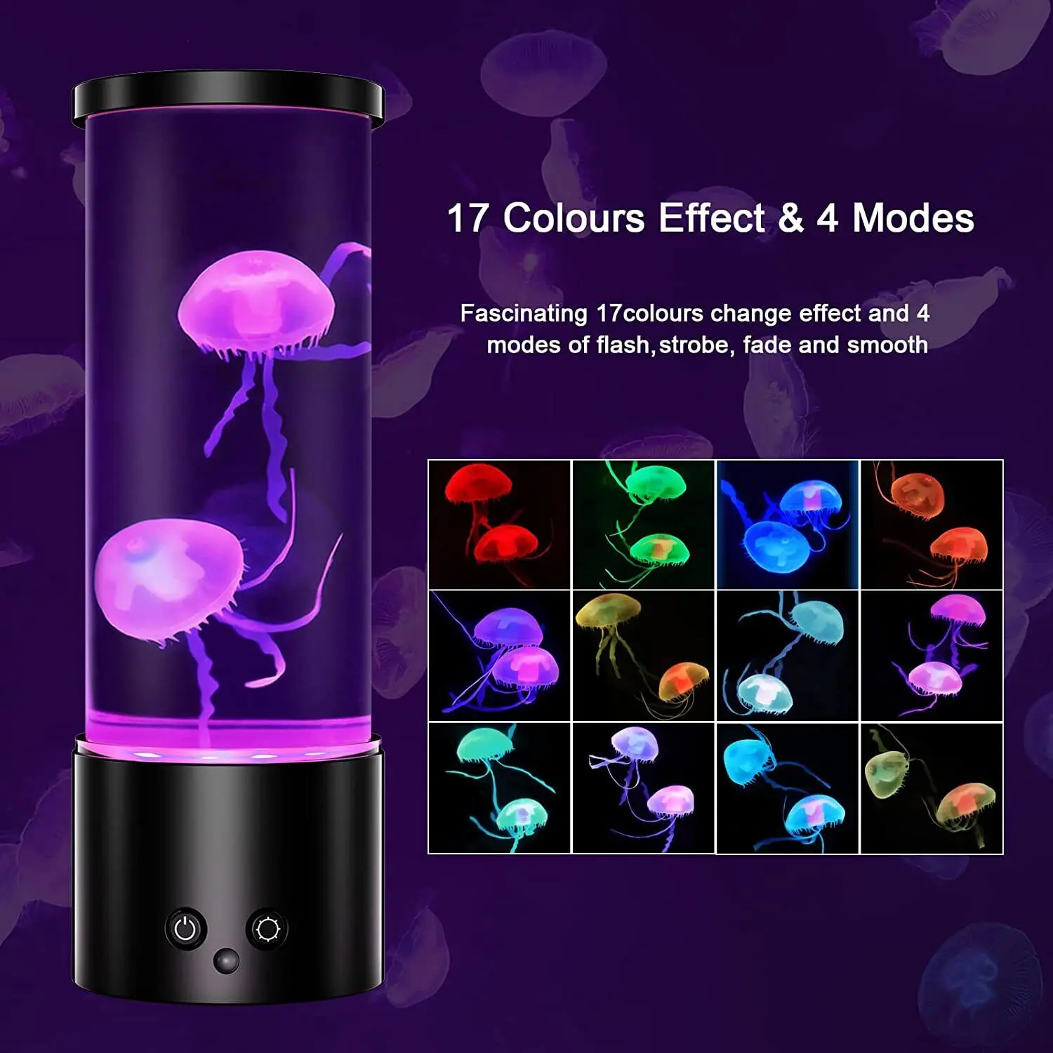 USB Jellyfish Night Light LED Color Changing Simulation Submarine Aquarium Table Bedside Lamp Electric Mood Lamp Night Light