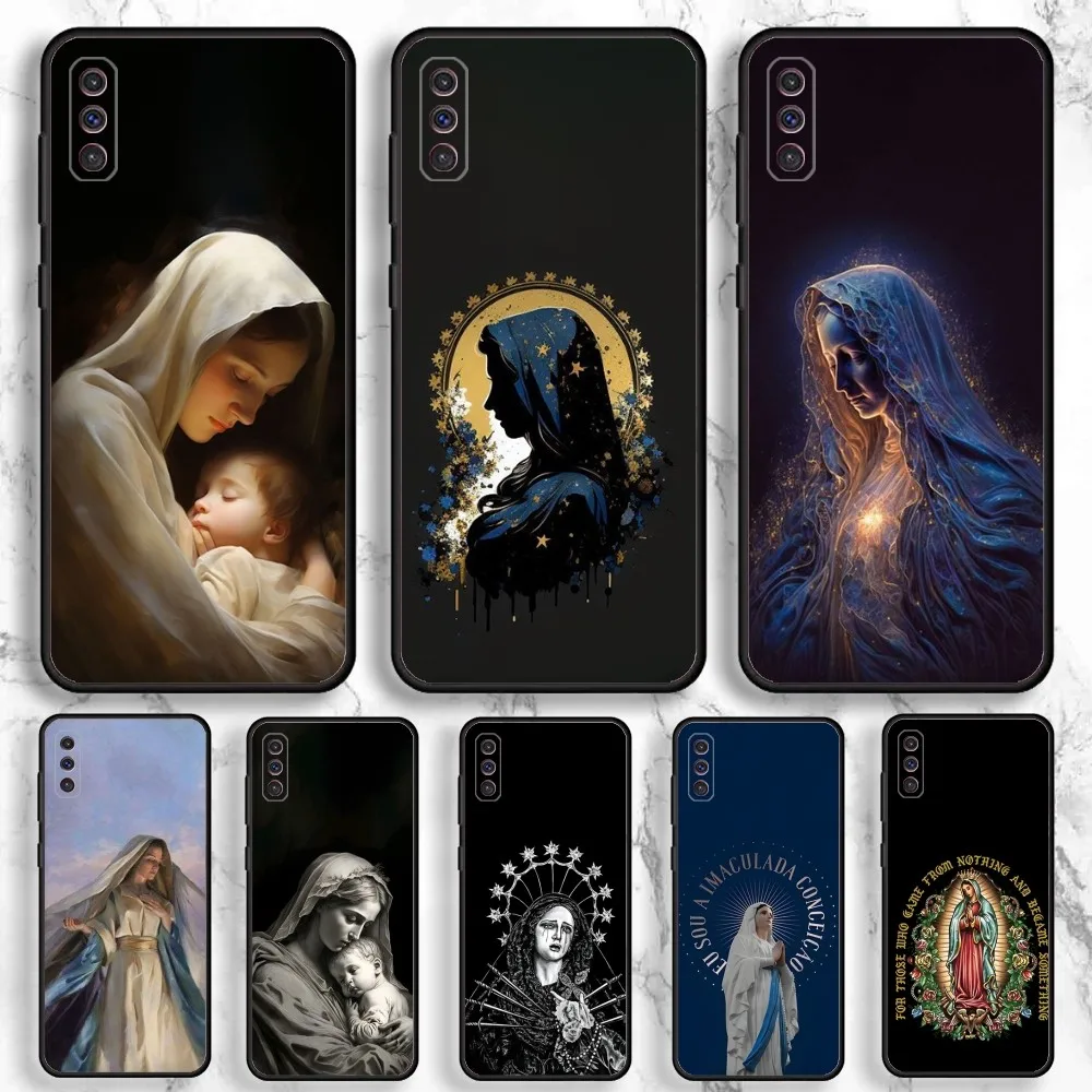 Virgen St.Mary Celestial Mother Phone Case For Samsung Galaxy A13,A21s,A22,A31,A32,A52,A53,A71,A80,A91 Soft Black Phone Cover