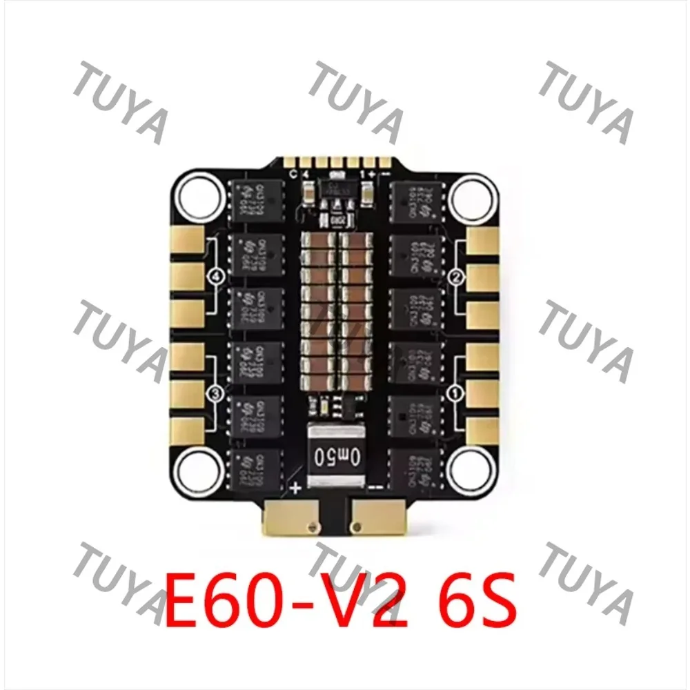 

Shuhang E60-V2 6S 4IN1 Electronic Speed Controller Constant Current 60A 2-6SLiPo Peak Current 70A(6S) for FPV Freestyle RC Drone