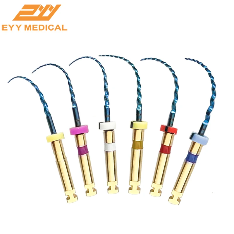 EYY Dental Endodontic Rotary Files SX-F3 Blue Nitinol Files Heat-Activated Nickel-Titanium Anti-Fatigue Root Canal File 6Pcs/Box